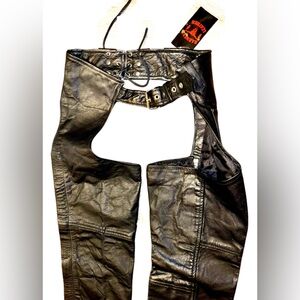 NWT Barney’s 100% Buffalo Leather motorcycle Chaps high quality Small